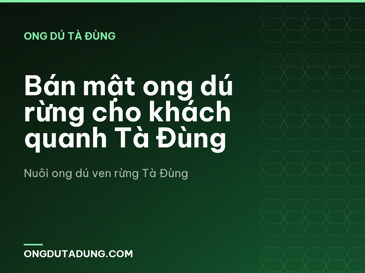 Bán mật ong dú rừng cho khách quanh Tà Đùng