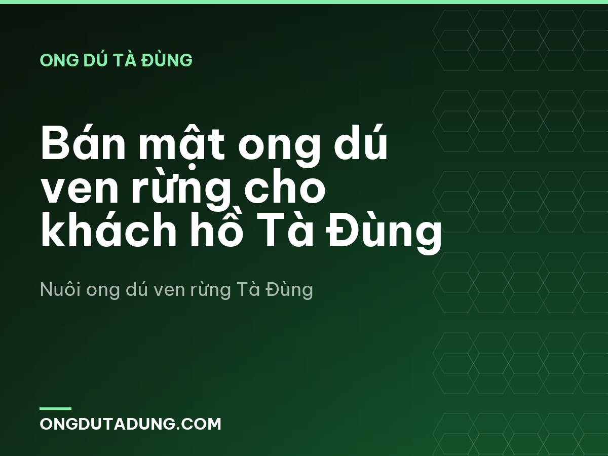 Bán mật ong dú ven rừng cho khách hồ Tà Đùng