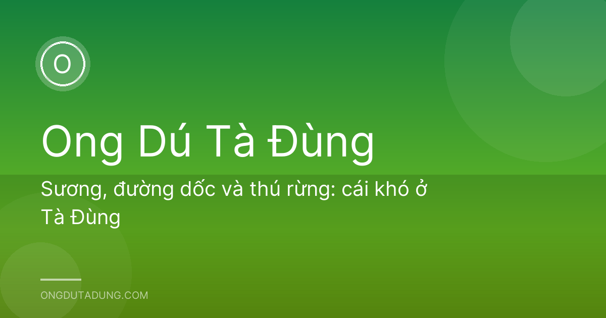 Sương, đường dốc và thú rừng: cái khó ở Tà Đùng